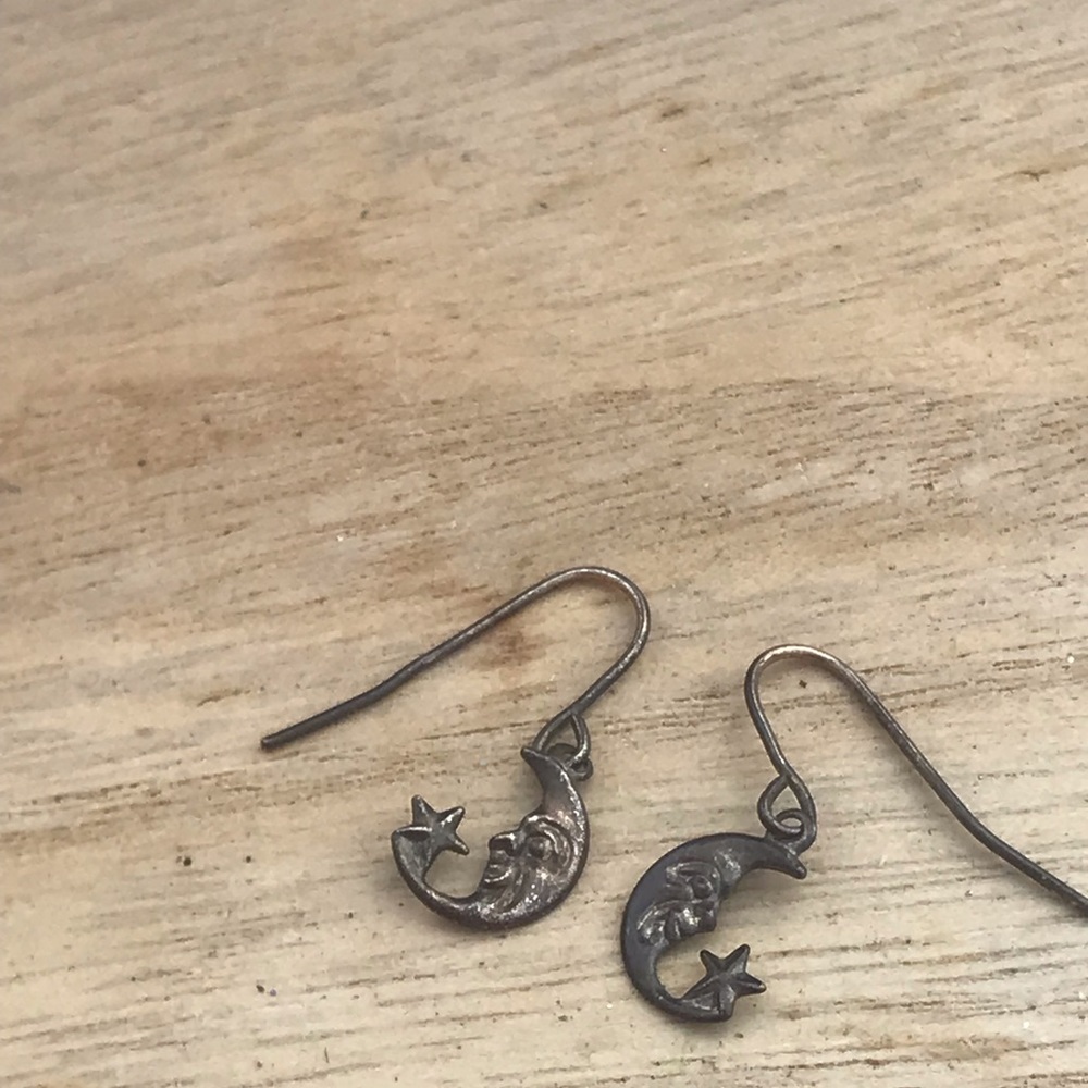 Small Moon And Star Earrings
